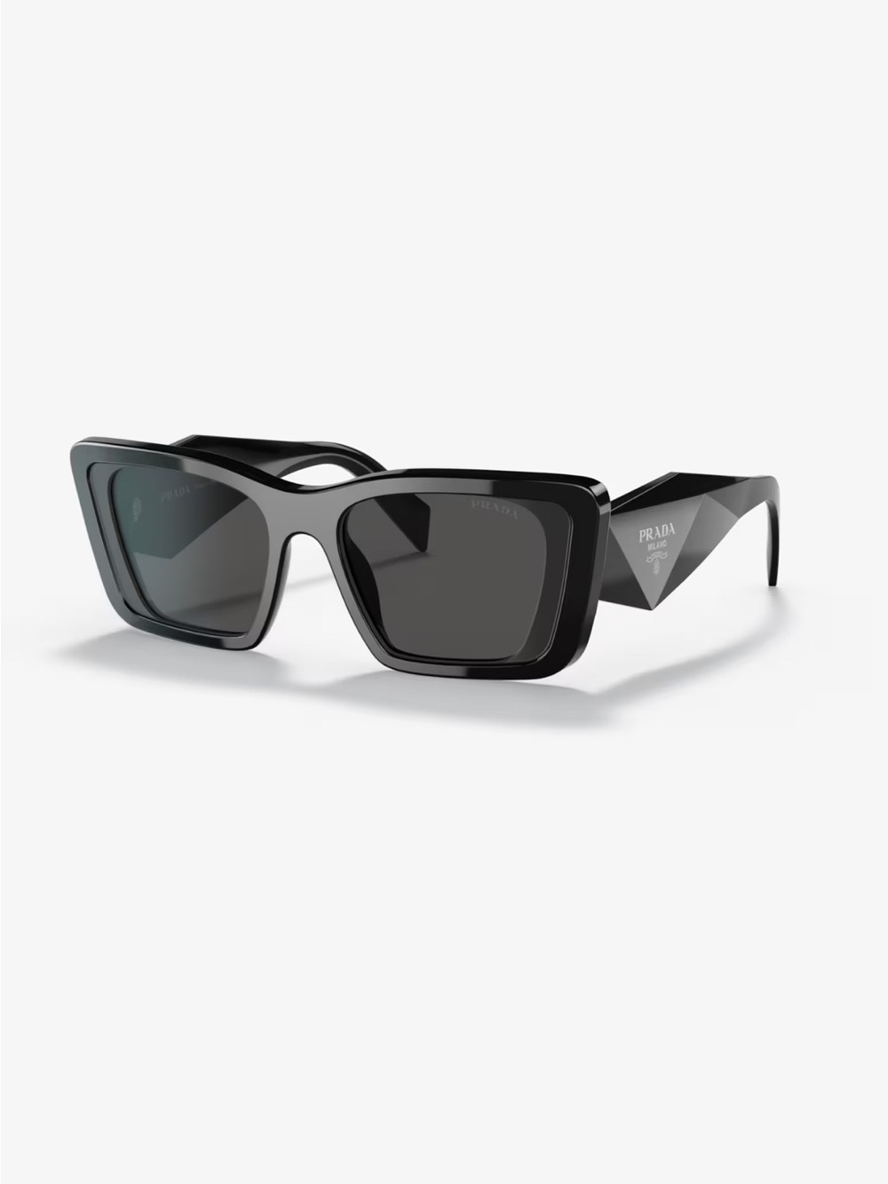 Prada Black Oversized Angular Sunglasses